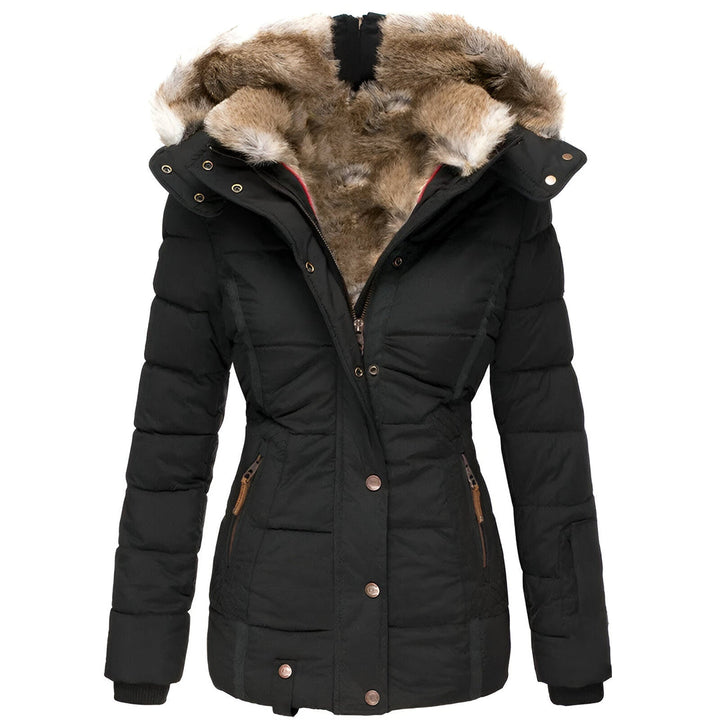 Women’s Winter Puffer Jacket with Fur Hood