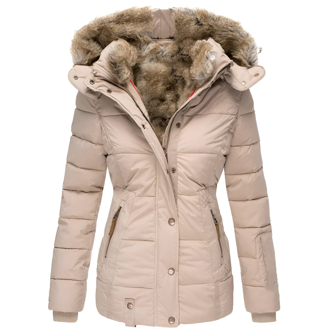Women’s Winter Puffer Jacket with Fur Hood
