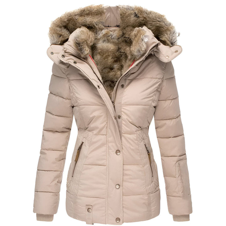 Women’s Winter Puffer Jacket with Fur Hood
