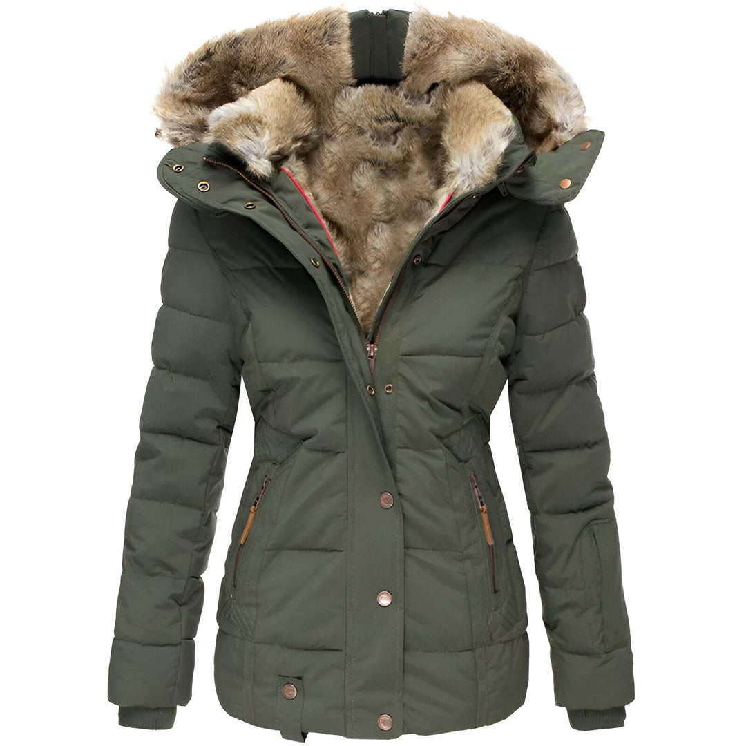 Women’s Winter Puffer Jacket with Fur Hood