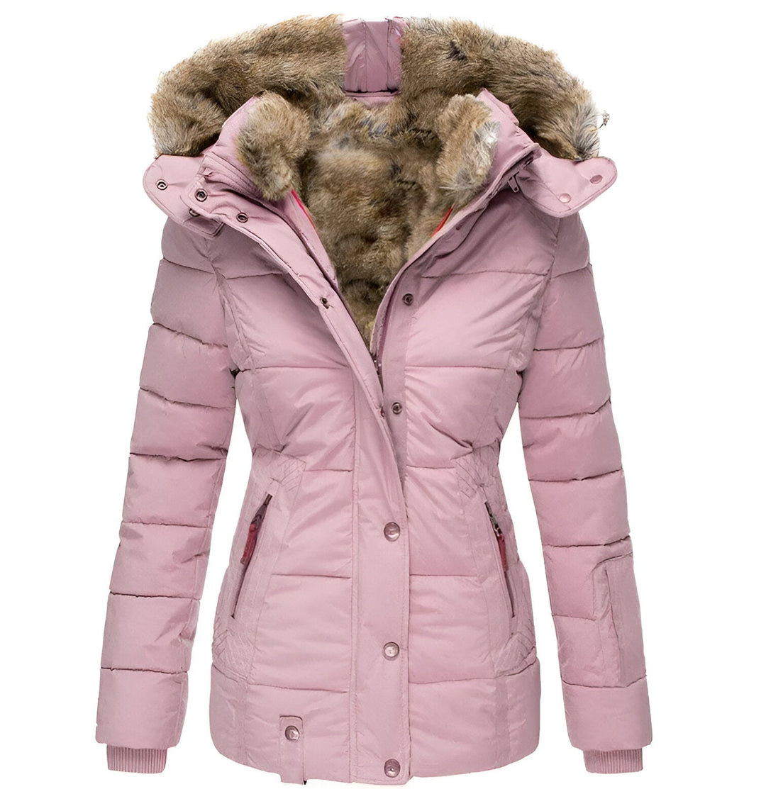 Women’s Winter Puffer Jacket with Fur Hood