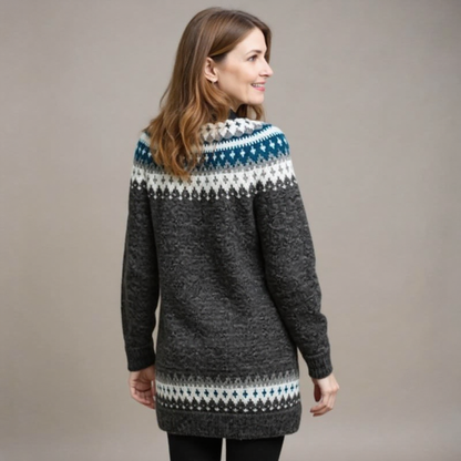 Retro Patterned Knit Sweater