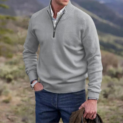 Jersey de punto para hombre con media cremallera
