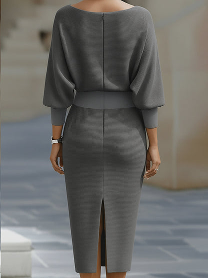 Violet & Grace - White Draped Batwing Midi Dress
