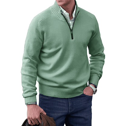 Jersey de punto para hombre con media cremallera