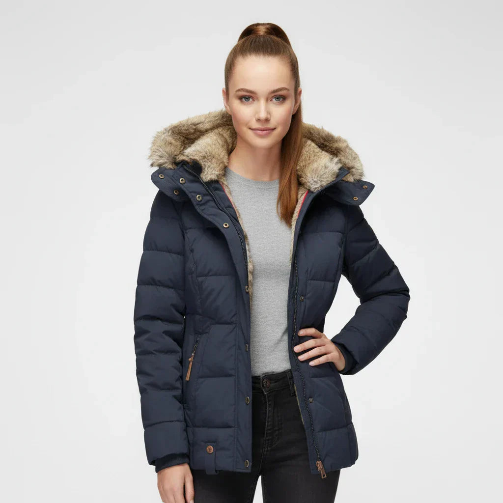 Chaqueta acolchada hinchada con capucha para mujer