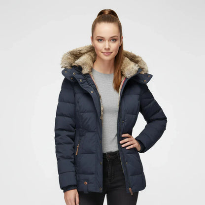 Chaqueta acolchada hinchada con capucha para mujer