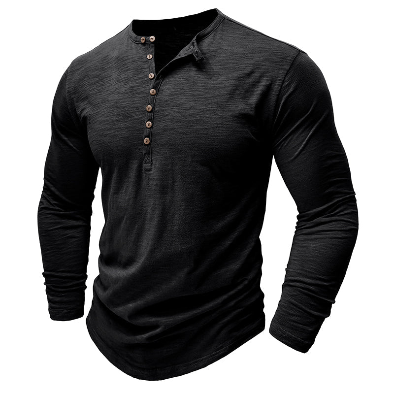 Men's Long-Sleeve Henley Shirt