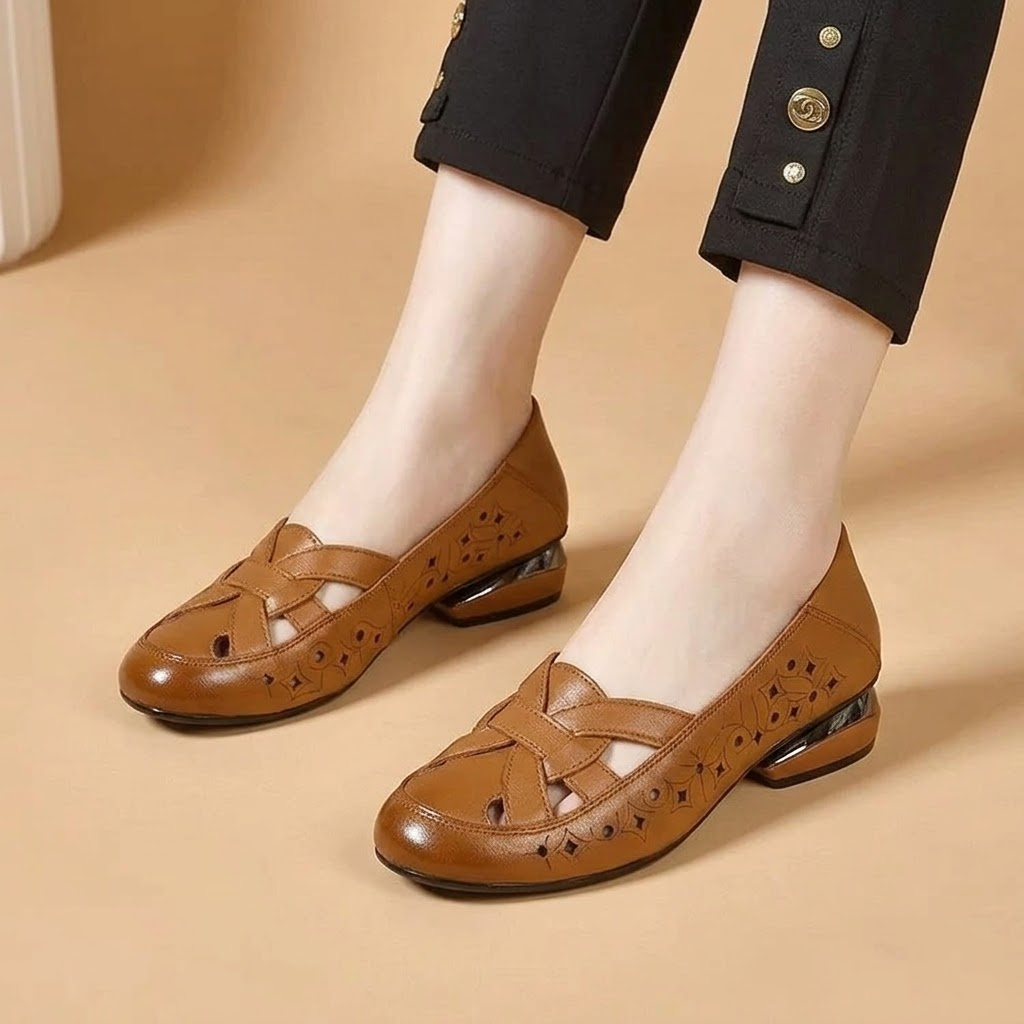 Lorella™ – Woven Cutout PU Slip-On Flat