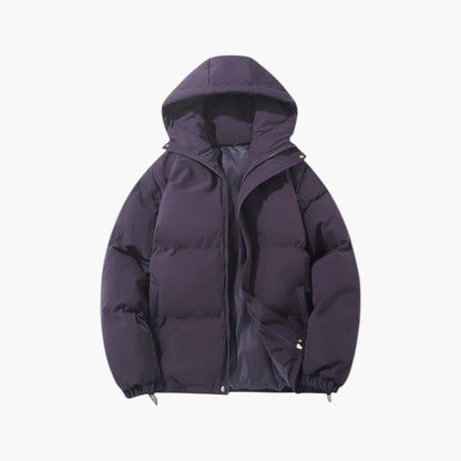 Men’s Quilted Winter Zip-Up Hooded Jacket