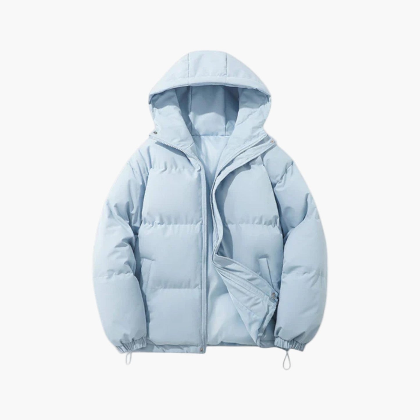Men’s Quilted Winter Zip-Up Hooded Jacket