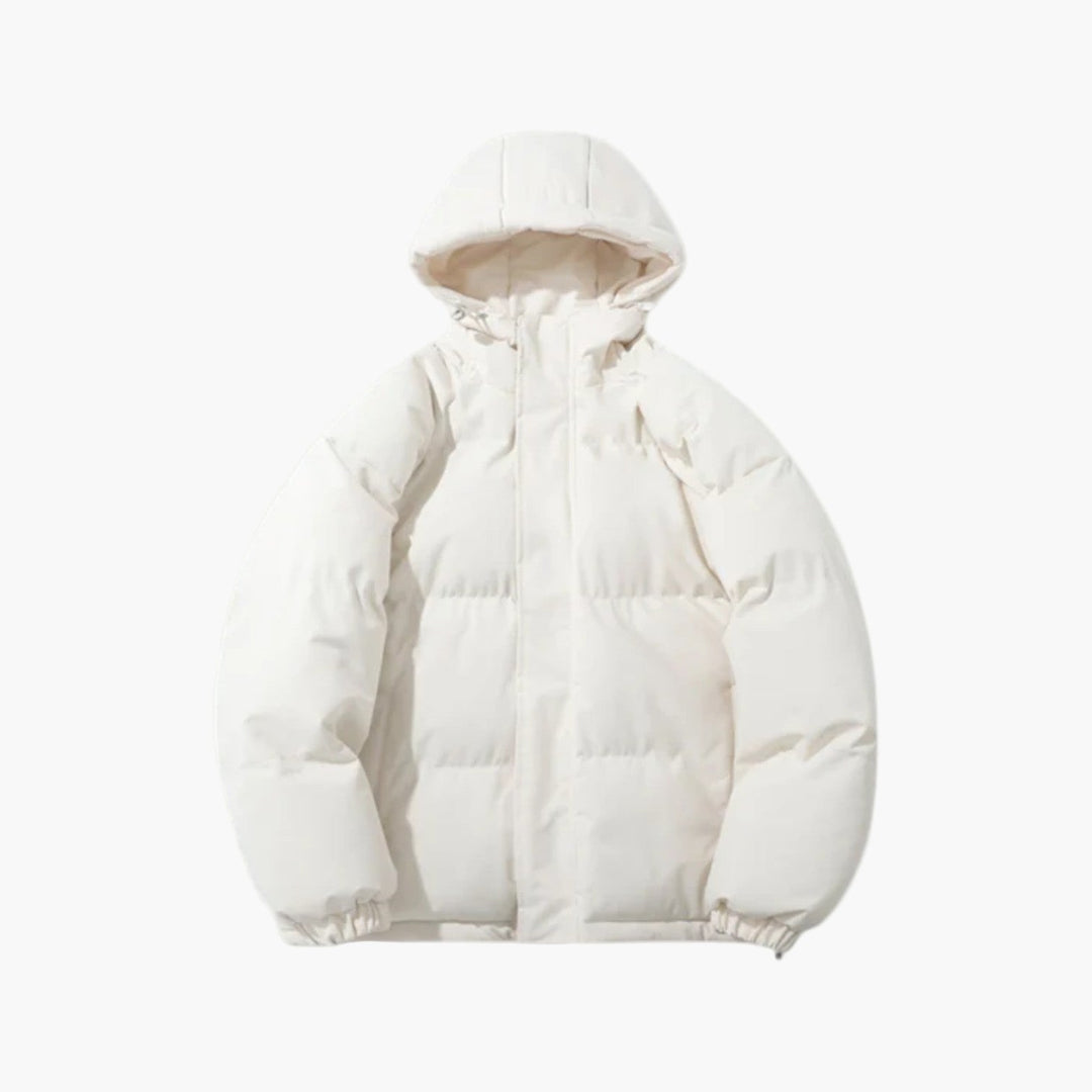 Men’s Quilted Winter Zip-Up Hooded Jacket