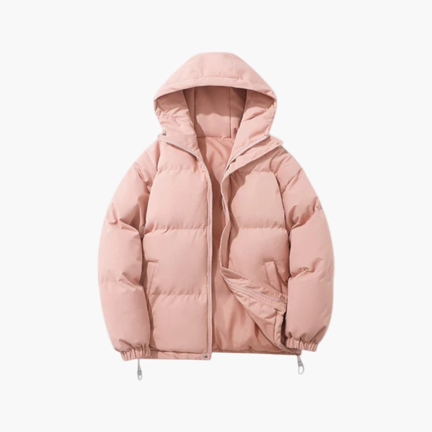 Men’s Quilted Winter Zip-Up Hooded Jacket