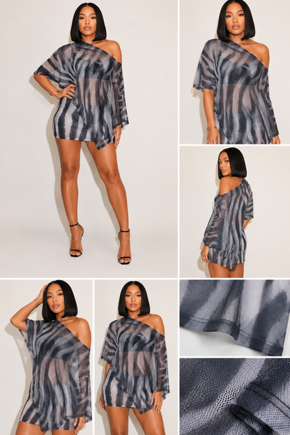 Serengeti | Elegant Animal Print Drape Blouse