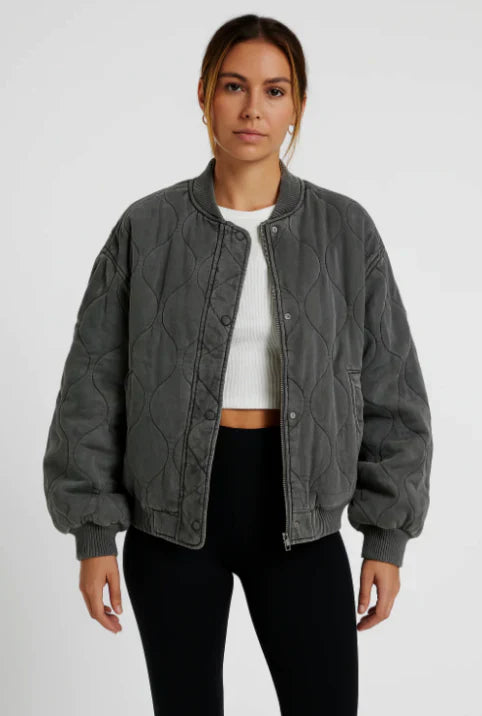 Women’s Quilted Casual Winter Bomber Jacket