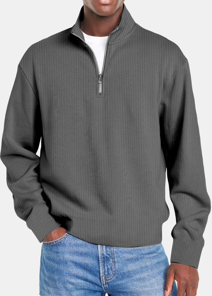 Camisa de gofre con media cremallera