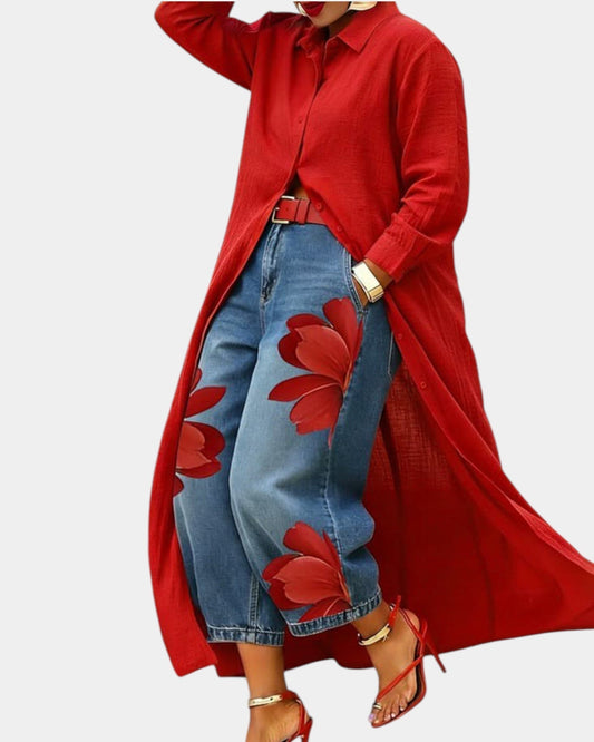 Céliane | Set of dress and wide jeans