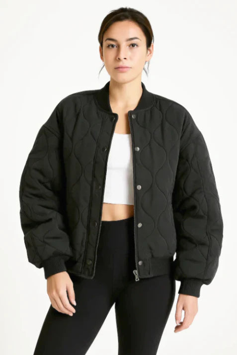 Women’s Quilted Casual Winter Bomber Jacket