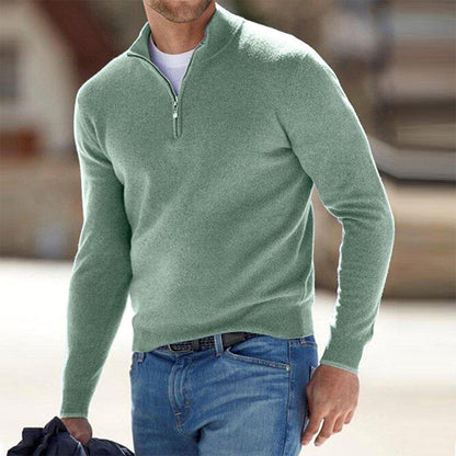 Jersey cálido de invierno con media cremallera para hombre
