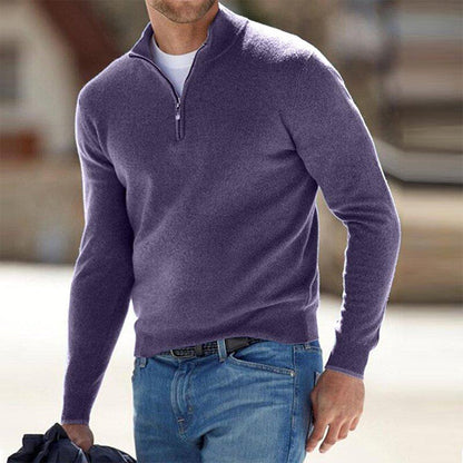 Jersey cálido de invierno con media cremallera para hombre
