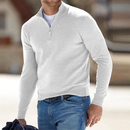 Jersey cálido de invierno con media cremallera para hombre