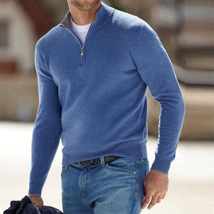 Jersey cálido de invierno con media cremallera para hombre