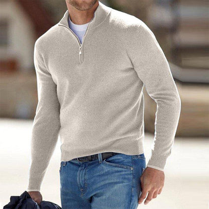 Jersey cálido de invierno con media cremallera para hombre