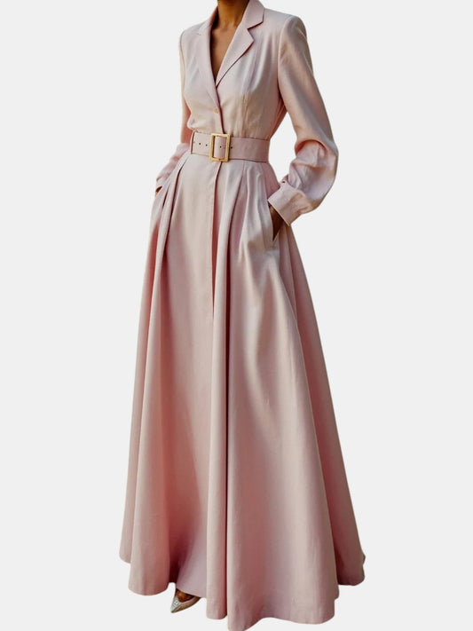 Ceryth | Vestido Midi Blazer Plisado Elegante