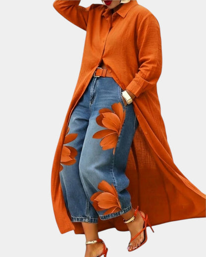 Céliane | Set of dress and wide jeans