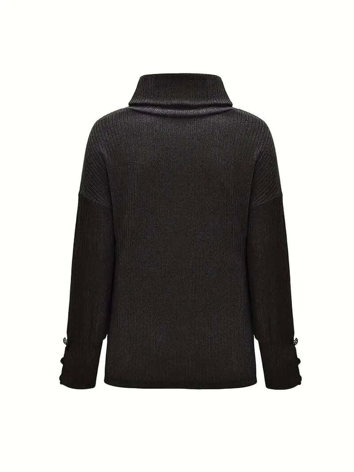 Women’s Winter Ribbed Cowl Neck Sweater