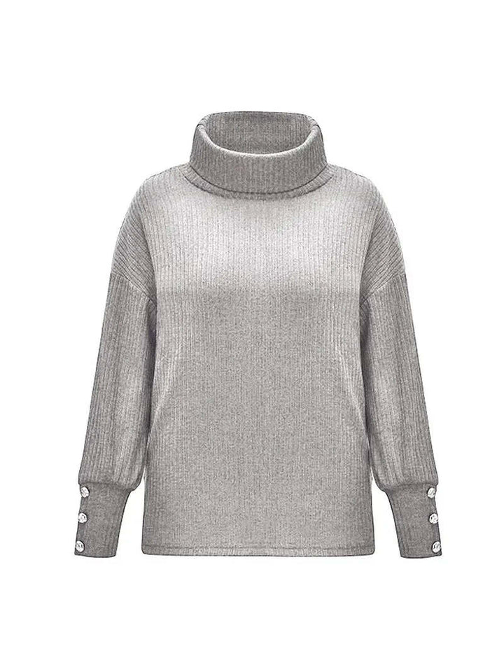 Women’s Winter Ribbed Cowl Neck Sweater