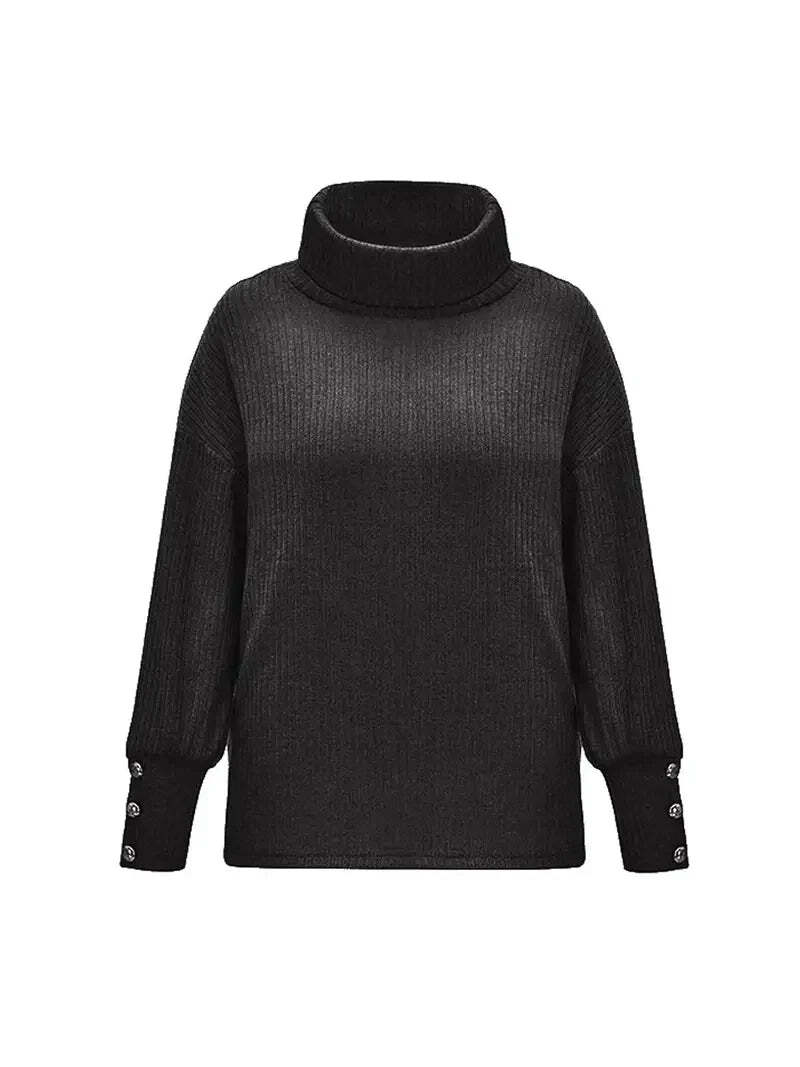 Women’s Winter Ribbed Cowl Neck Sweater