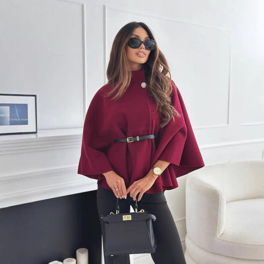 Women’s Elegant Belted Cape Jacket