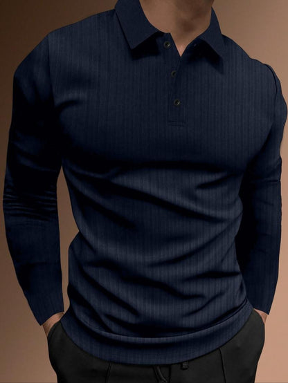 Stylish Fitted Long-Sleeve Polo