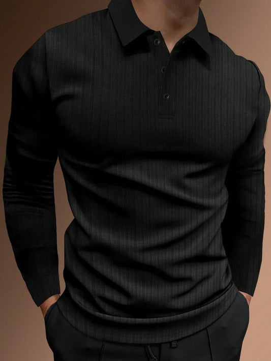 Stylish Fitted Long-Sleeve Polo