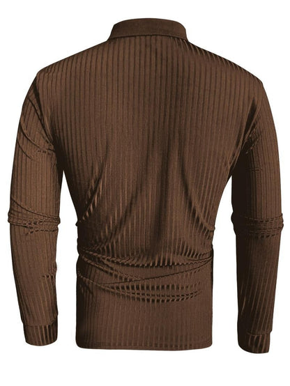 Stylish Fitted Long-Sleeve Polo