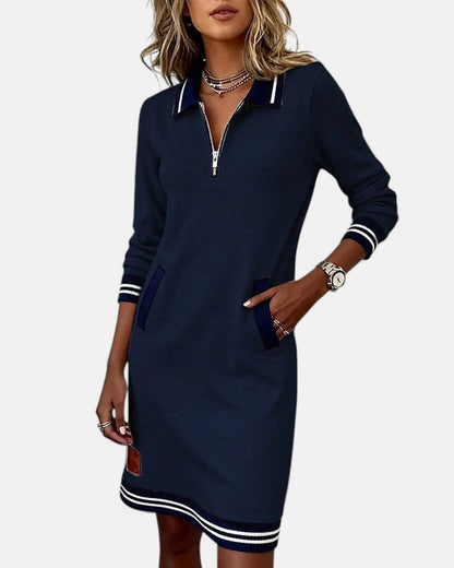 Chic Long-Sleeve Dress in Cotton