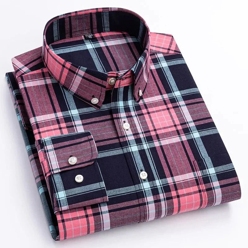 Men's Plaid Button-Down Shirt