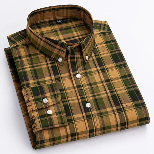 Men's Plaid Button-Down Shirt