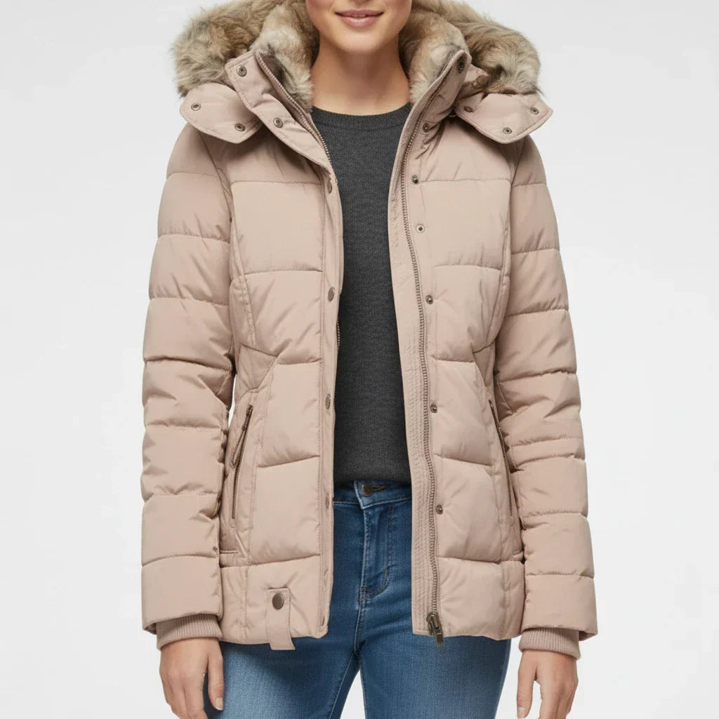 Chaqueta acolchada hinchada con capucha para mujer