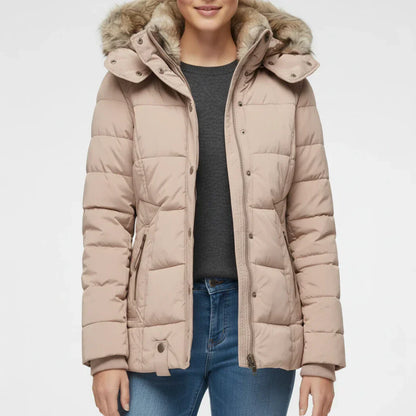 Chaqueta acolchada hinchada con capucha para mujer