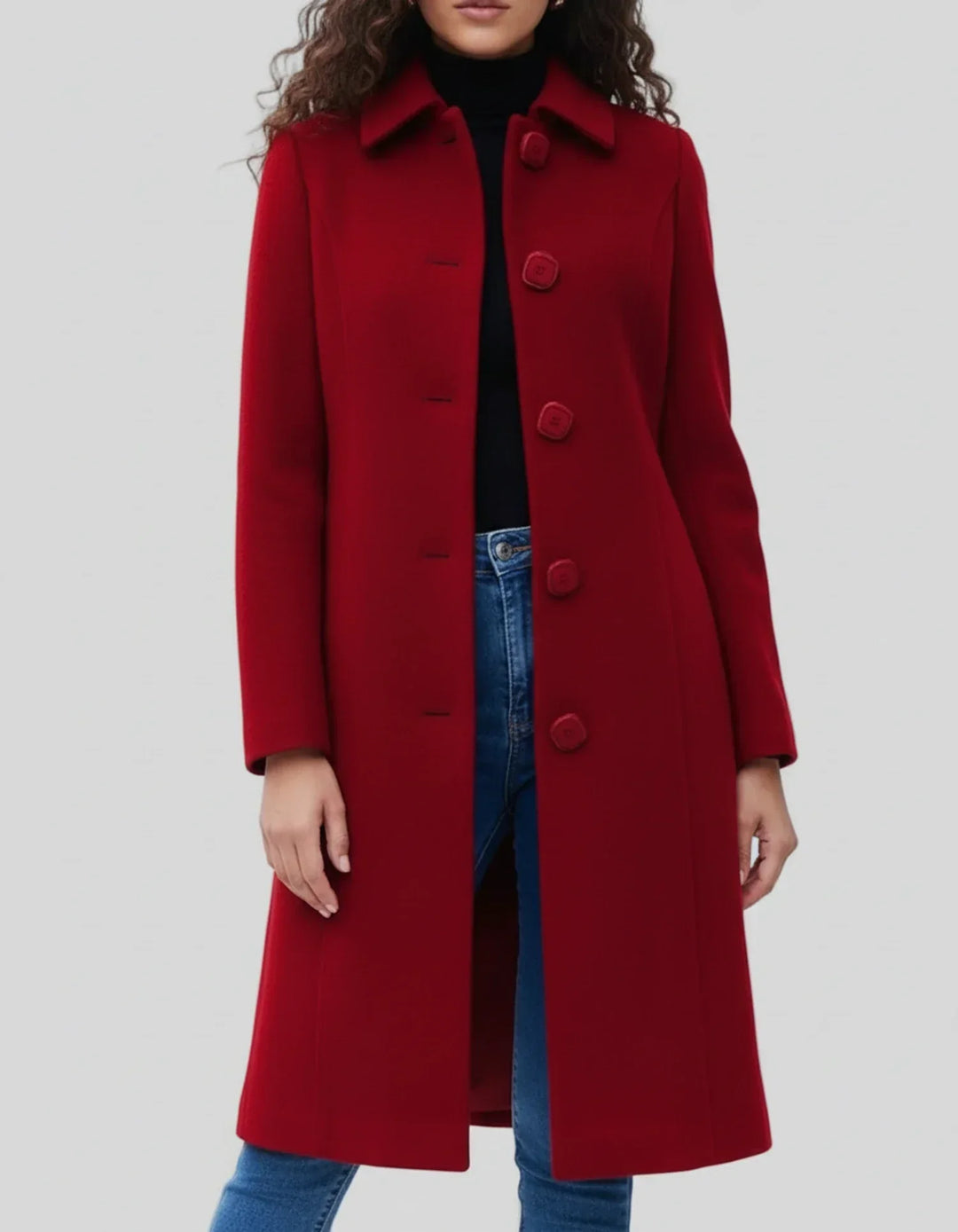Women’s Long Button Front Winter Coat