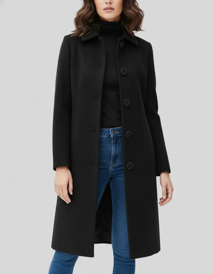Women’s Long Button Front Winter Coat