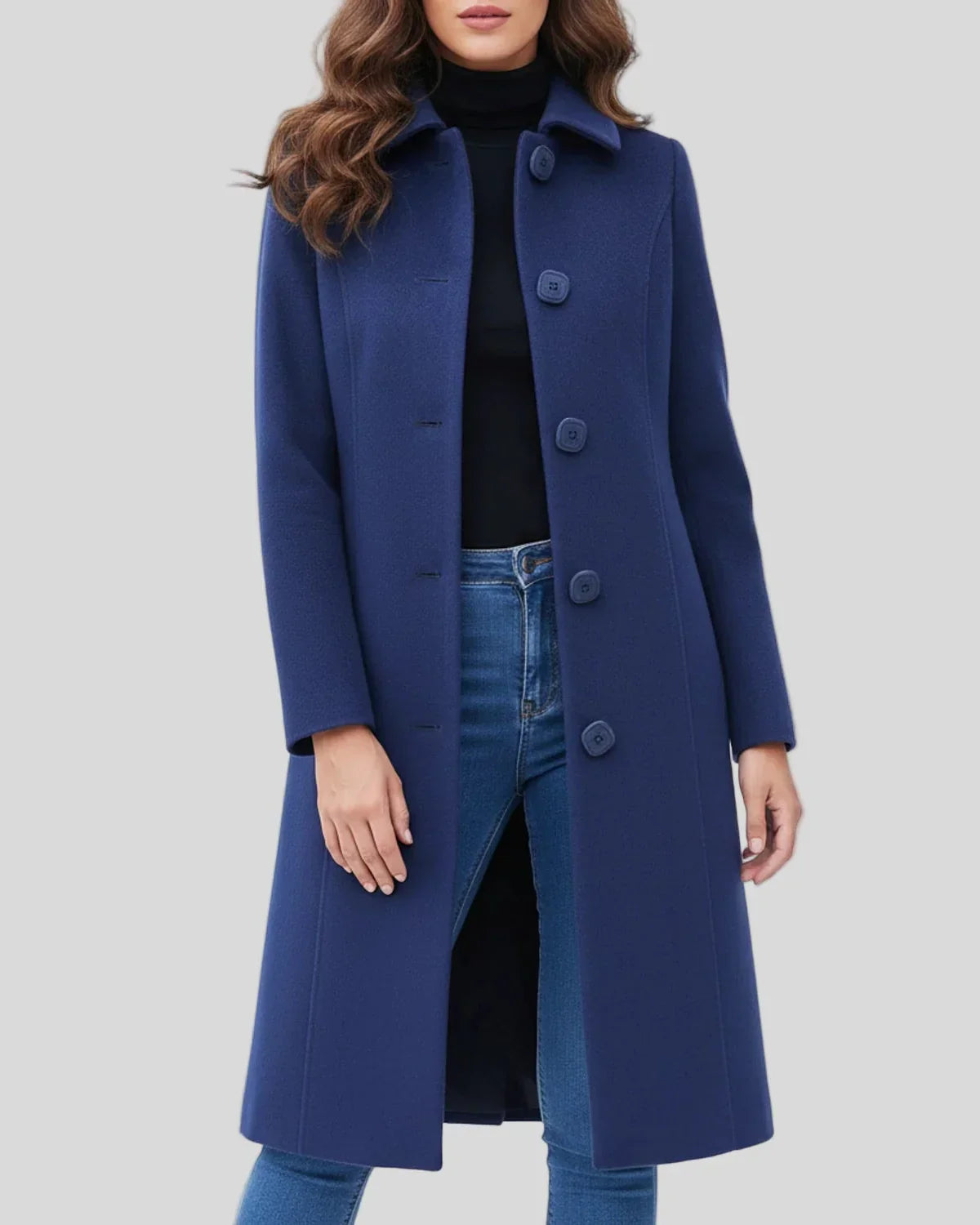 Women’s Long Button Front Winter Coat