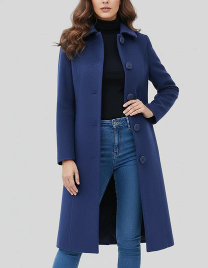 Women’s Long Button Front Winter Coat