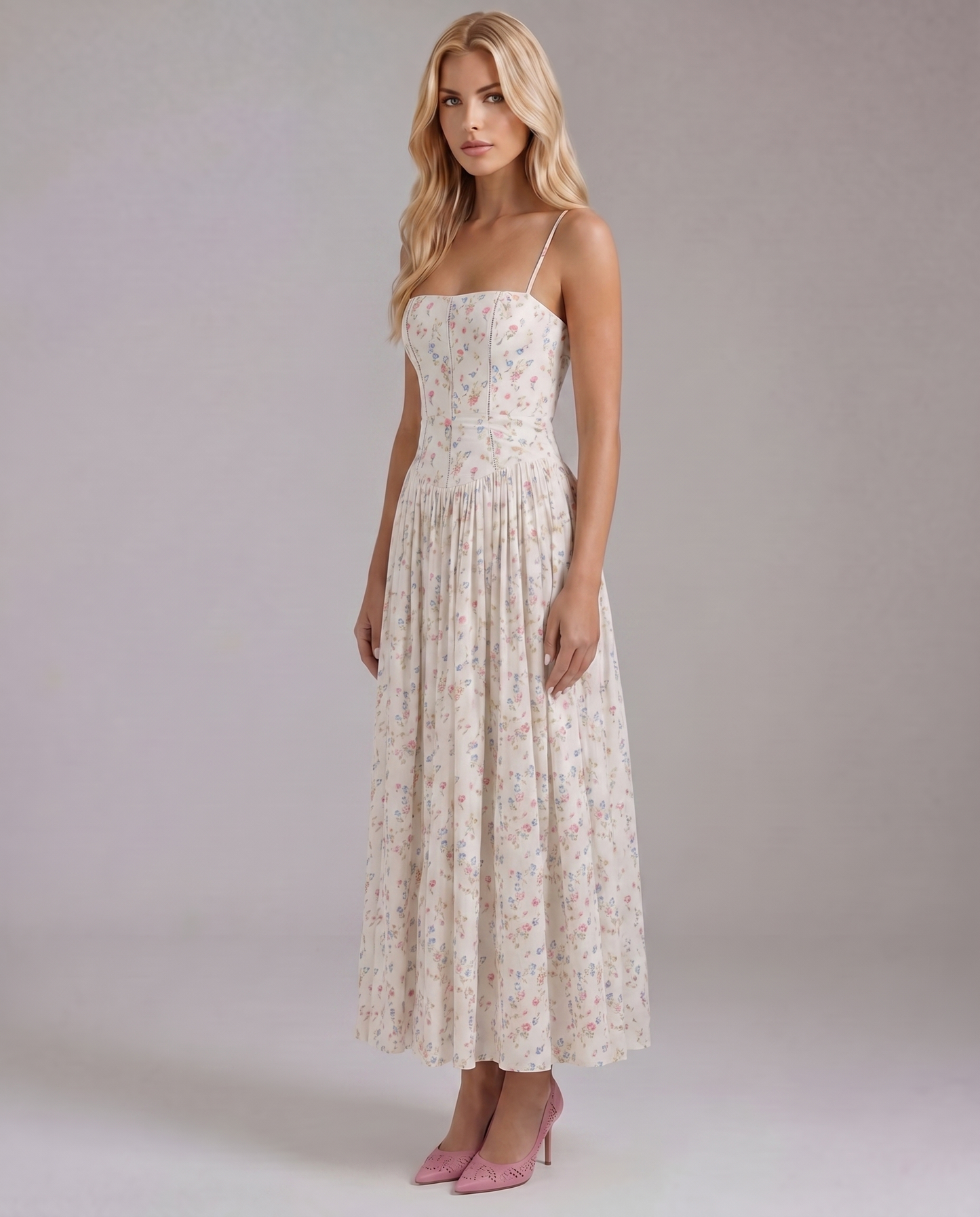 Cielle | Elegant Floral Midi Dress