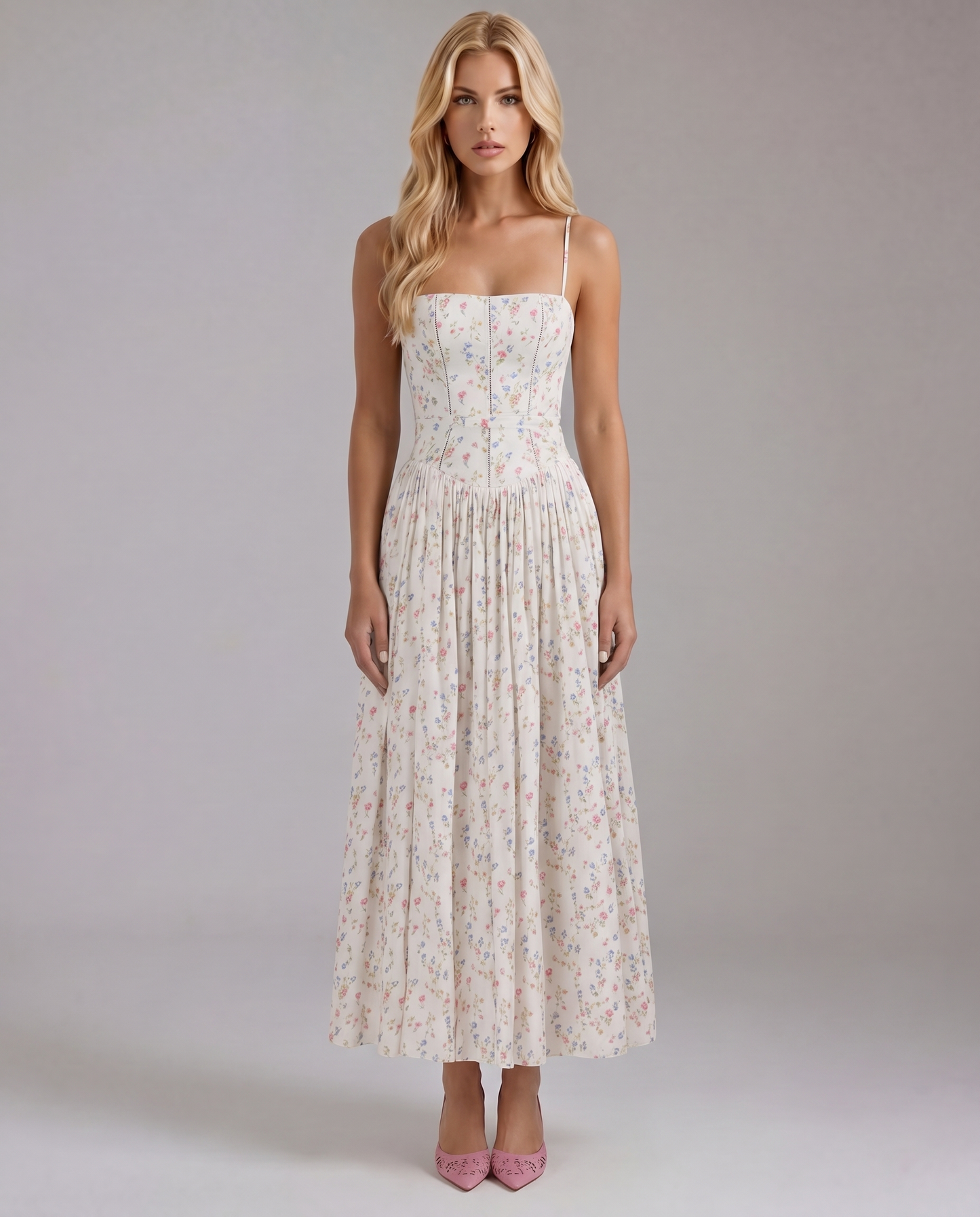 Cielle | Elegant Floral Midi Dress