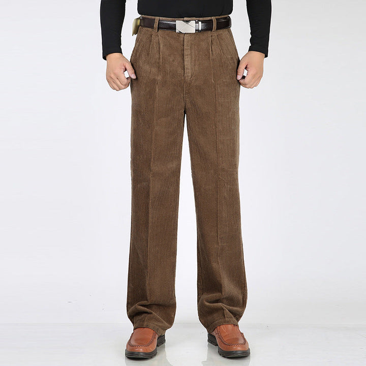 Men's Casual High-Waist Pleated Pants