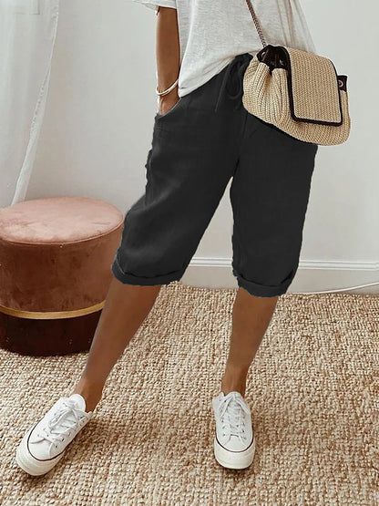 Estivé | Comfortable Linen Knee Shorts
