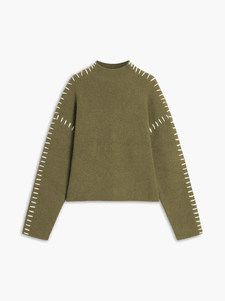 Sudadera minimalista acogedora con cuello redondo